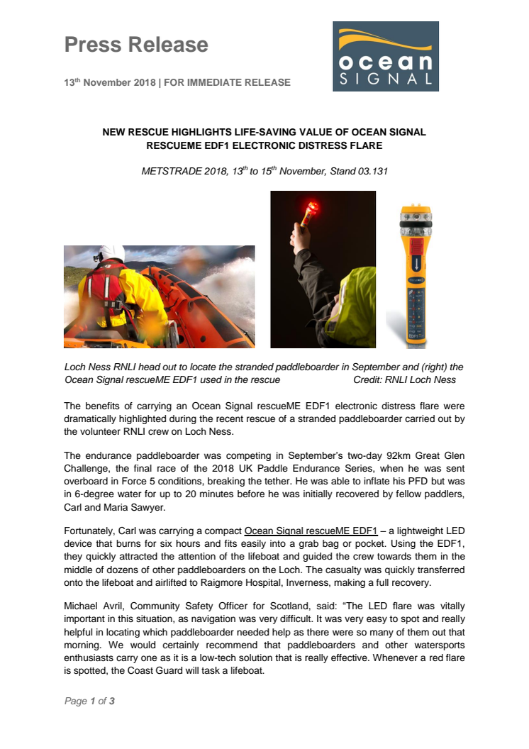 New Rescue Highlights Life-Saving Value of Ocean Signal rescueME EDF1