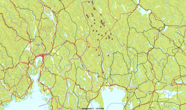 Karta över björnspillning