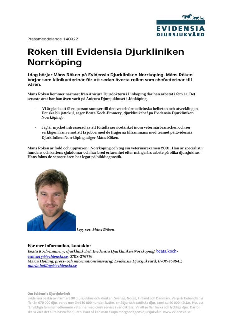 Röken till Evidensia Djurkliniken Norrköping