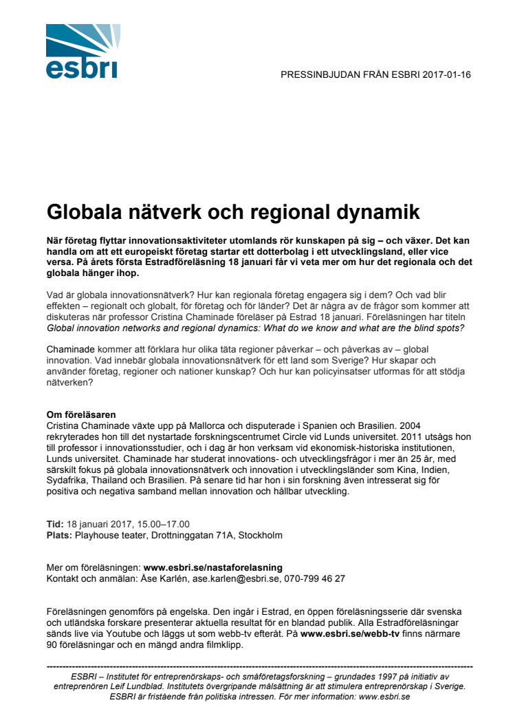 Globala nätverk och regional dynamik