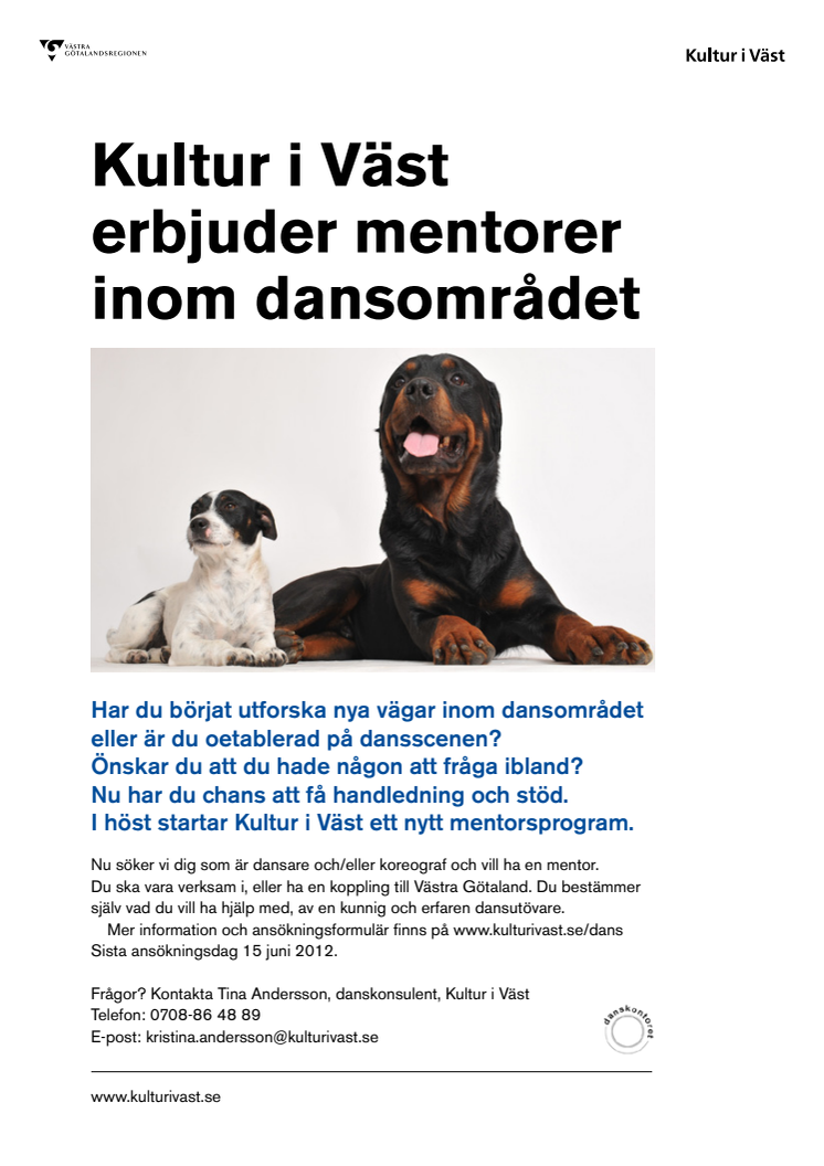 Nytt mentorsprogram för dans i Västra Götaland