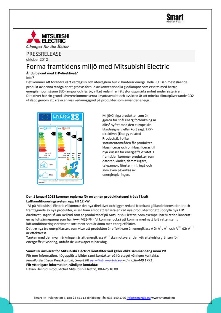 Forma framtidens miljö med Mitsubishi Electric