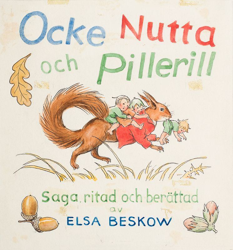 Elsa Beskow, "Ocke, Nutta och Pillerill", 1939, akvarell