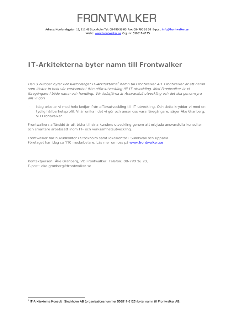 IT-Arkitekterna byter namn till Frontwalker