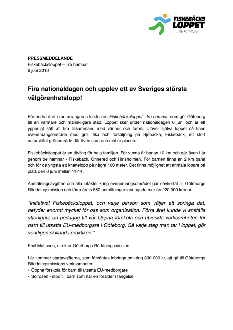 ​Fira nationaldagen med att springa för andra!