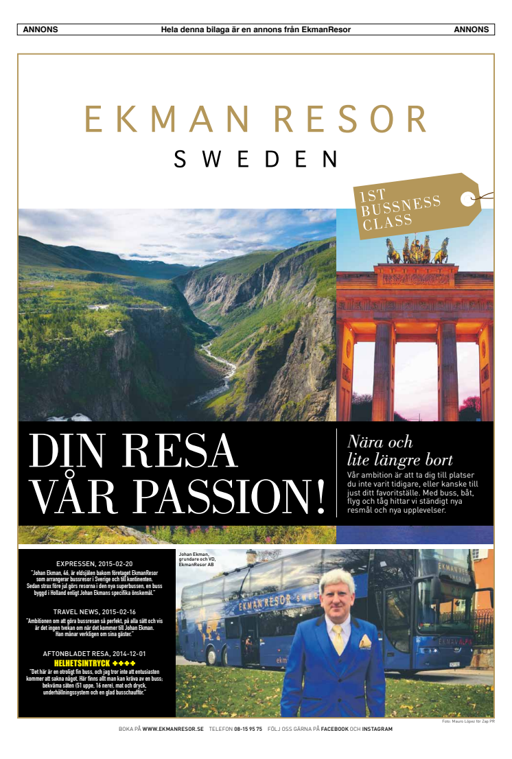 EkmanResor Reseprogram 2015 – Äntligen här!