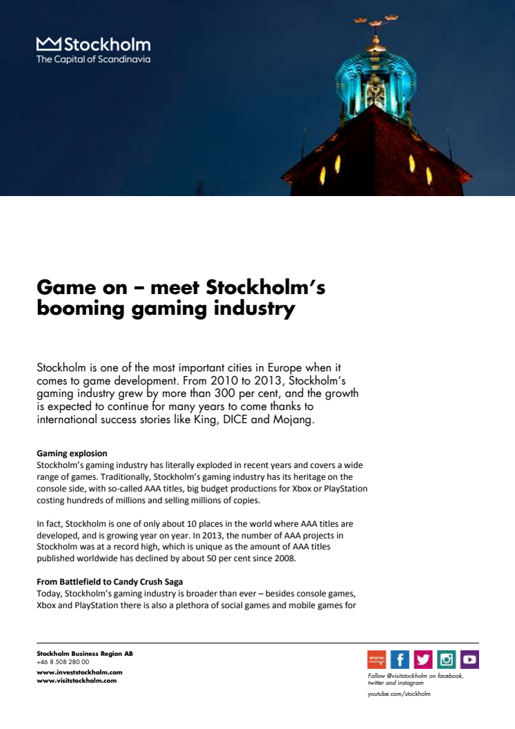 The game scene in Stockholm 2014