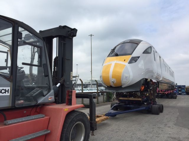 Second pre-series Class 800 IEP train arriving at the port of Southampton