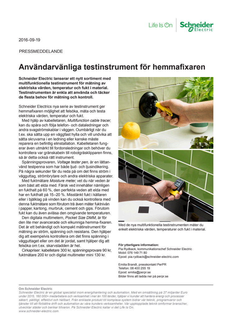 Användarvänliga testinstrument för hemmafixaren