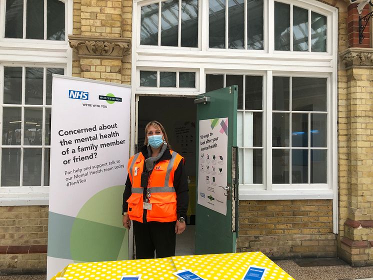 Eastbourne station manager, Kate Richards, setting up the new mental health hub