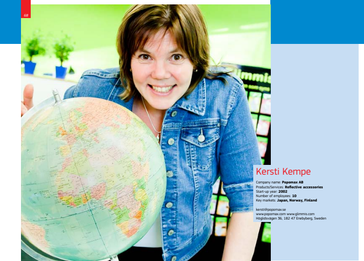 Kersti Kempe, svensk framgångsrik entreprenör, deltar i SME veckan 15-21 oktober 2012.
