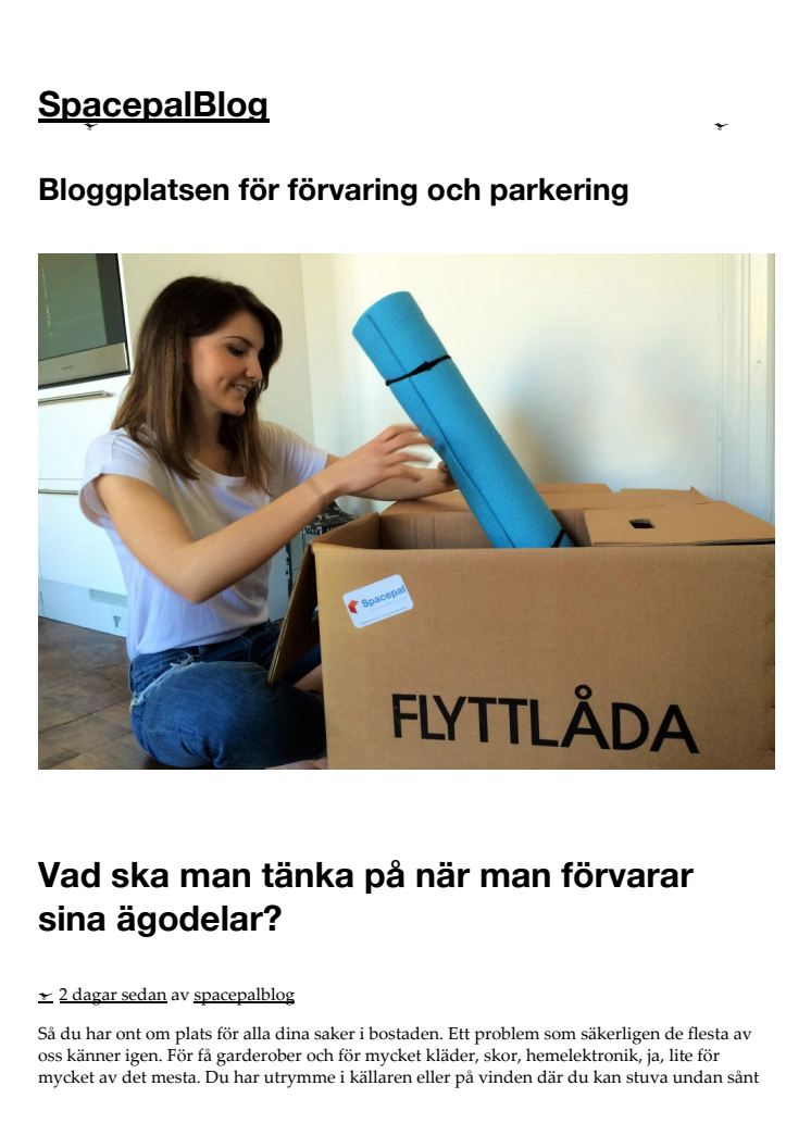 Vad ska man tänka på när man förvarar sina ägodelar?