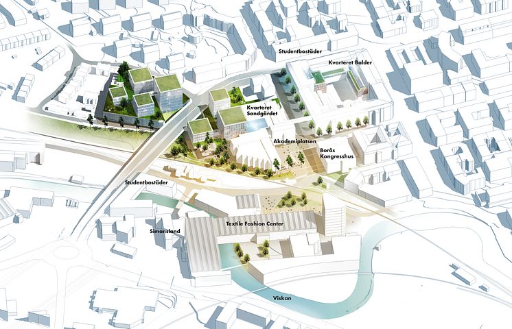 Karta, Campusplan Högskolan i Borås 2025