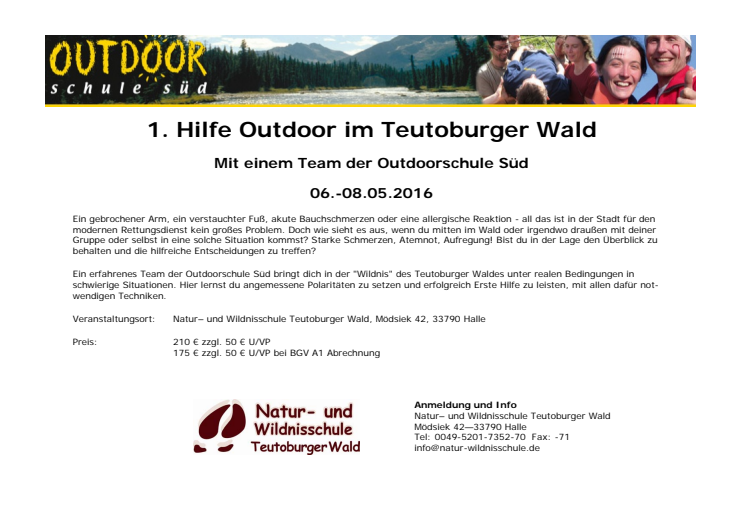 Erste Hilfe Outdoor