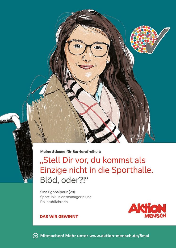Illustration_Aktivistin_Sina Eghbalpour_5. Mai_Aktion Mensch