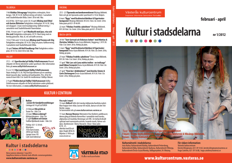 101 tips på kulturprogram runt om i Västerås - nytt nummer av Kultur i stadsdelarna ute! 