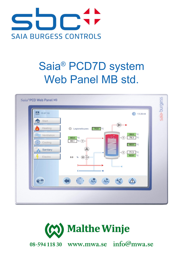 Saia® PCD7D system Web Panel MB std.