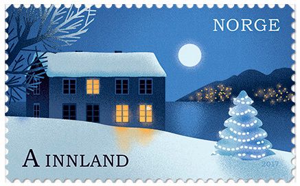 "Julenatt i byen", julefrimerke 2017, design: