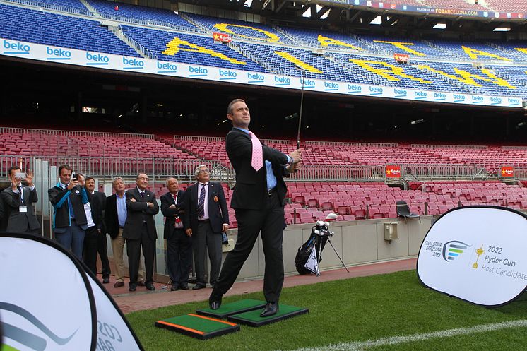 Tim Hunt, Marketing Communications Director at Golf's European Tour & Ryder Cup, at Camp Nou,Barcelona, Catalonien