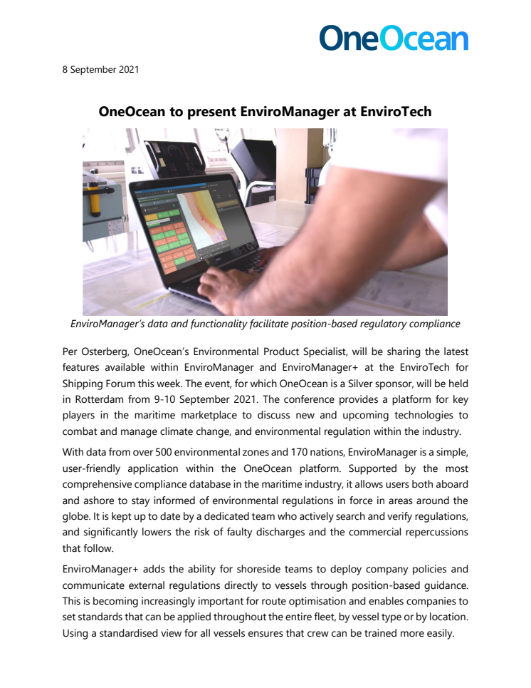 September 2021 - OneOcean - EnviroTech FINAL.pdf