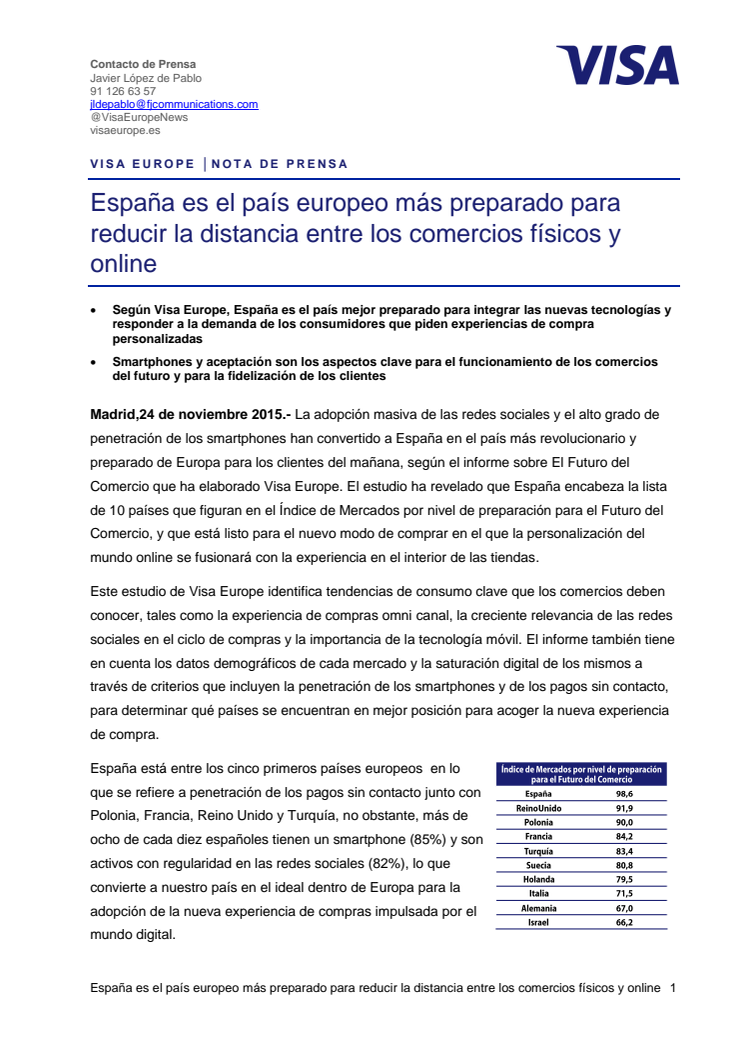 España es el país europeo más preparado para reducir la distancia entre los comercios físicos y online