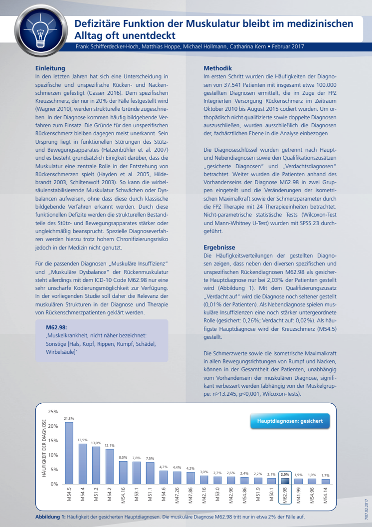 Handout zur Studie "Muskuläre Diagnosen"