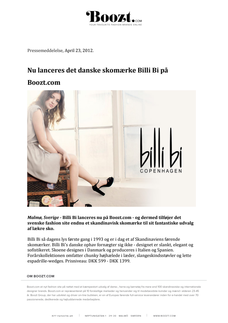 Nu lanceres det danske skomærke Billi Bi på Boozt.com