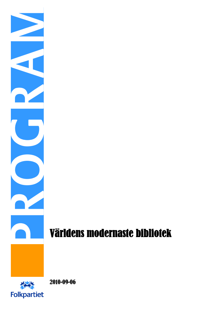 Folkpartiets biblioteksprogram presenterat 