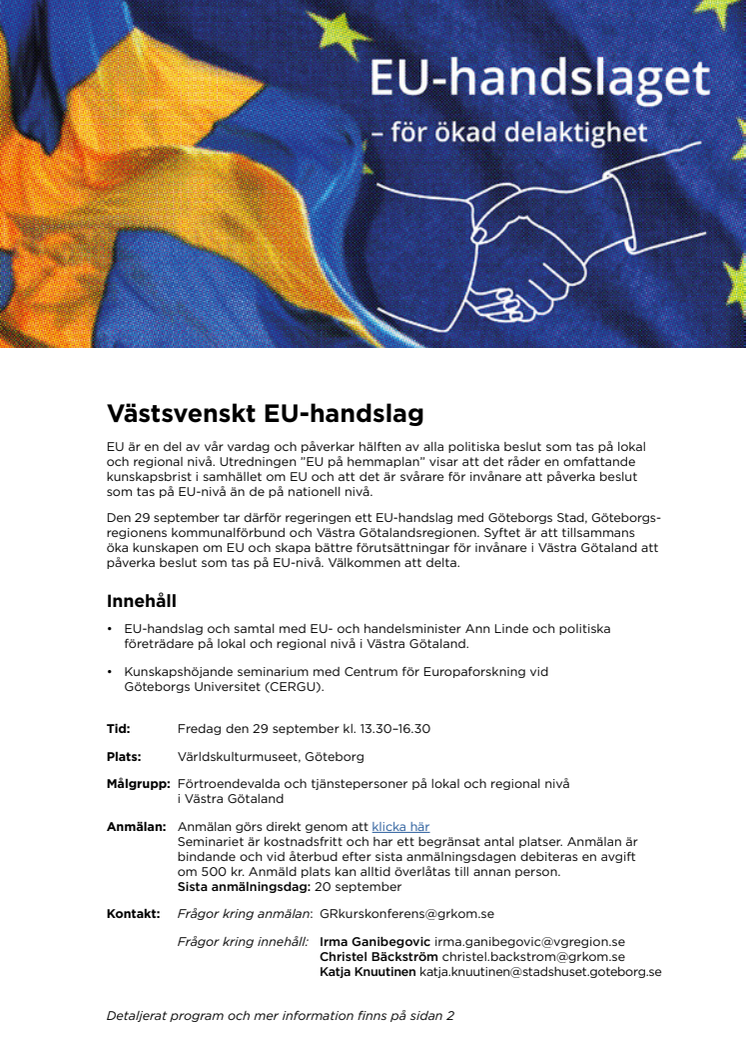 EU-hösten startar med handslag i Göteborg