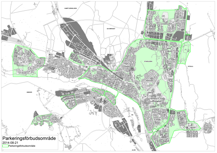 Parkeringsförbudsområde i Umeå tätort 140821