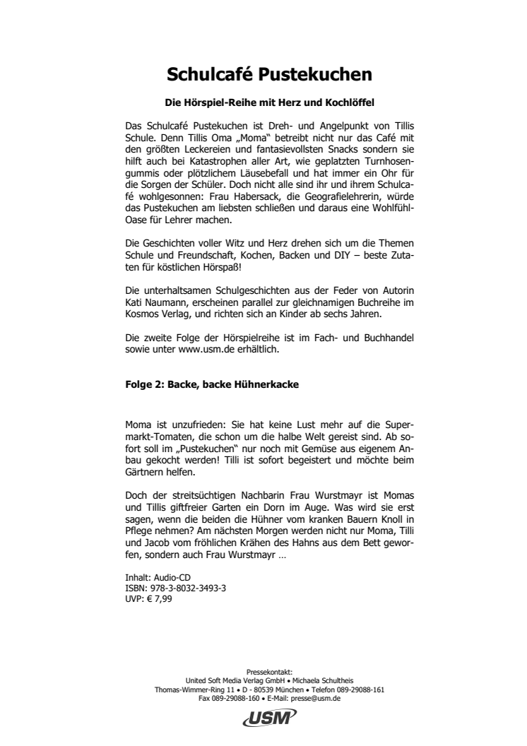 Neuer Hörspielspaß im Schulcafé Pustekuchen