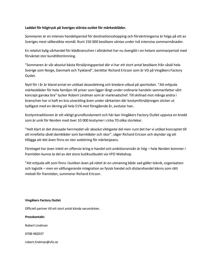Laddat för högtryck på Sveriges största outlet för märkeskläder