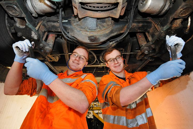 Go North East apprentices James (L) and Matthew Barnes