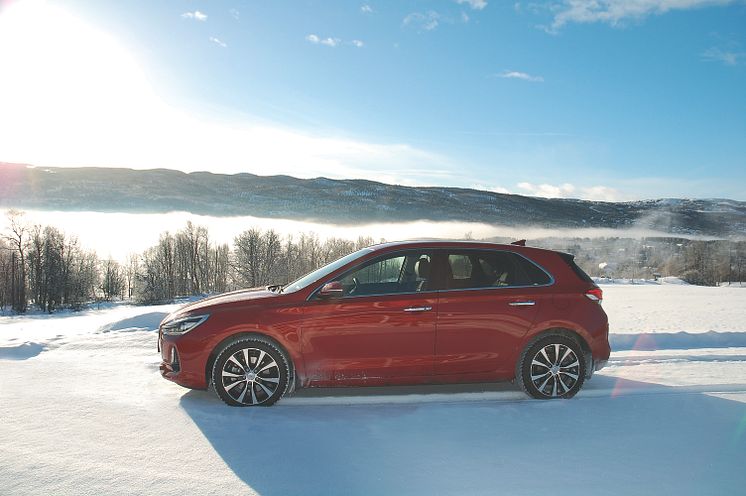 Nye Hyundai i30 på fjellet