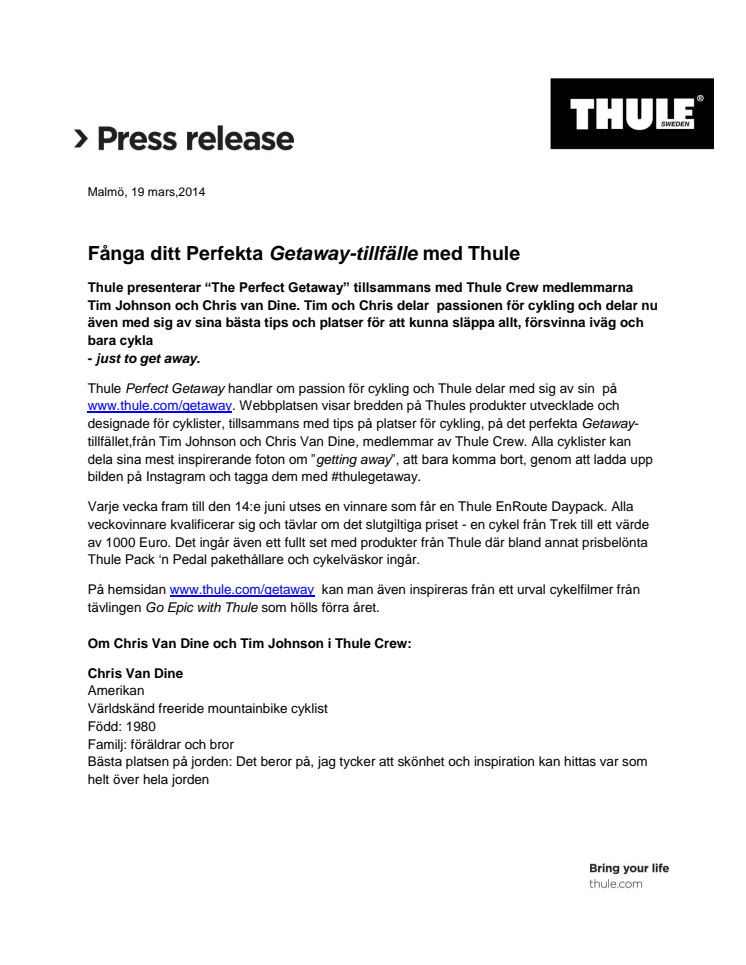 Fånga ditt Perfekta Getaway-tillfälle med Thule
