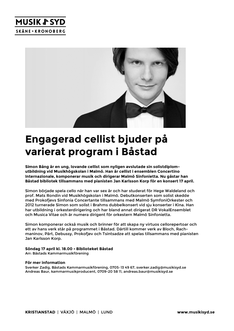 Engagerad cellist bjuder på varierat program i Båstad 
