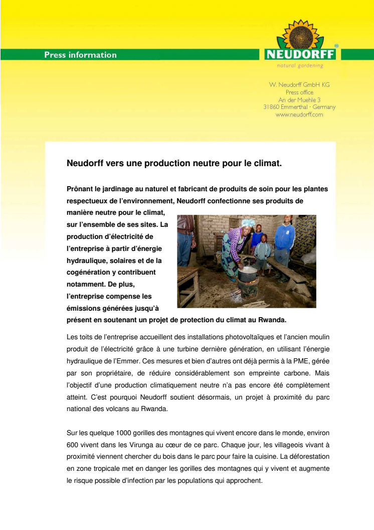 Neudorff vers une production neutre pour le climat