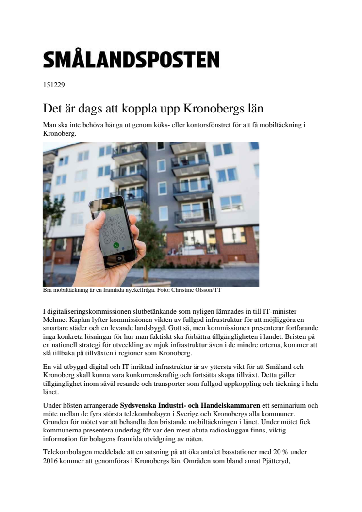 Det är dags att koppla upp Kronobergs län