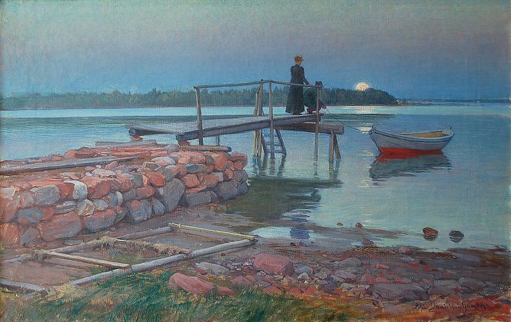 Elin Danielson-Gambogi, Bryggan vid Tomtebo, 1901. Olja på duk, 50 x 80 cm. Ålands Ömsesidiga Försäkringsbolag. 