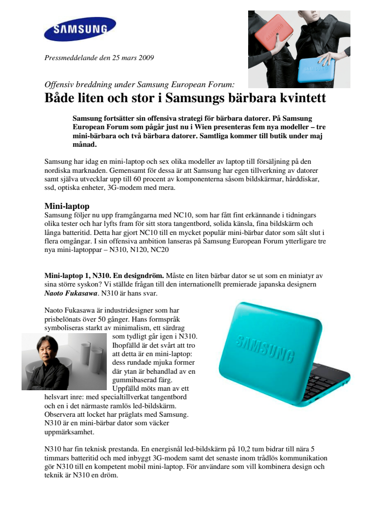 Både liten och stor i Samsungs bärbara kvintett