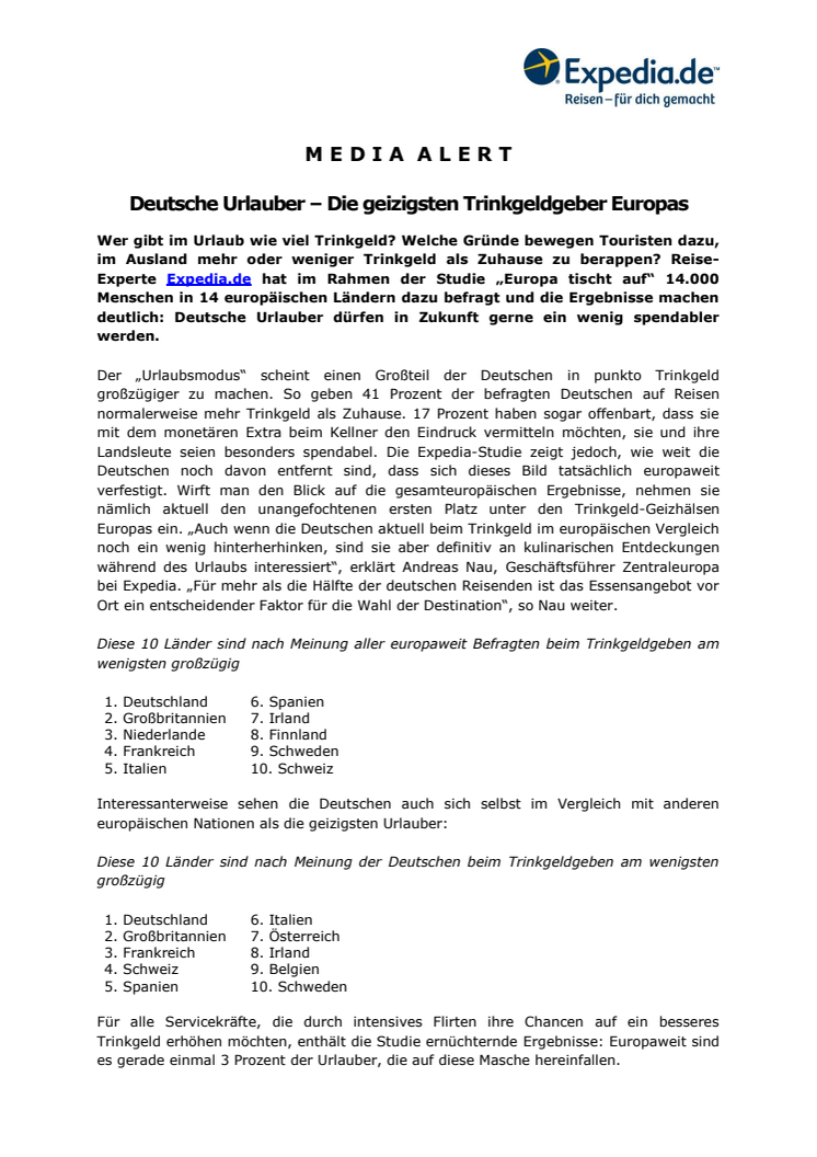 Deutsche Urlauber – Die geizigsten Trinkgeldgeber Europas 