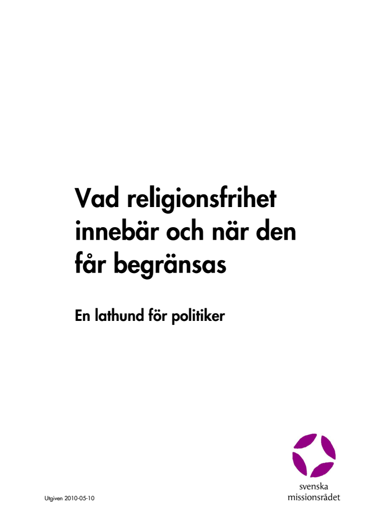 Lathund för politiker om religionsfrihet