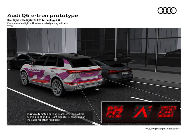 Audi Q6 e-tron prototype - lysteknologi