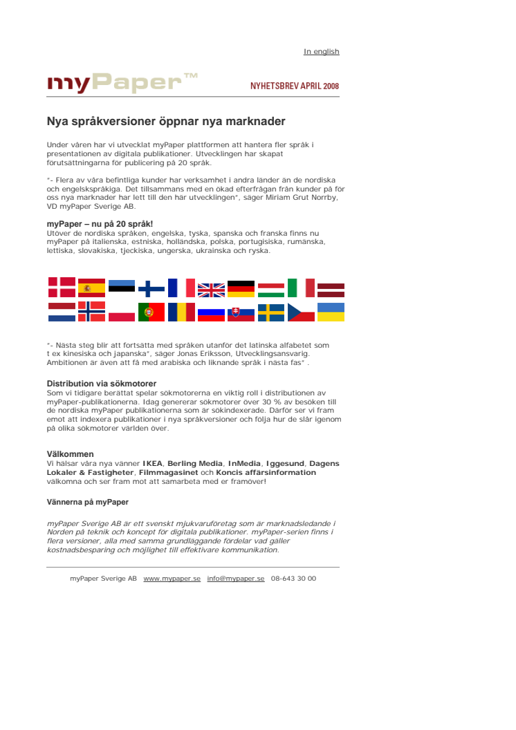 Nya språkversioner öppnar nya marknader!