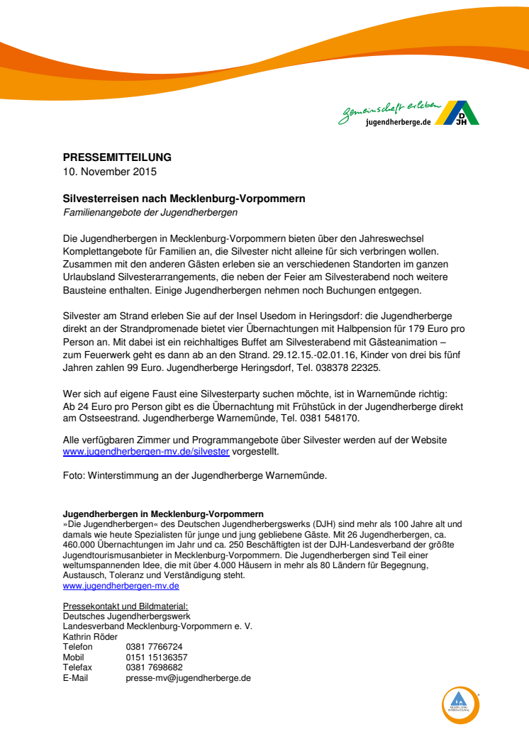 Silvesterreisen nach Mecklenburg-Vorpommern