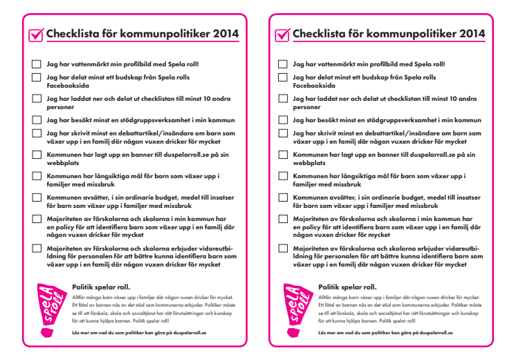 Checklista för kommunpolitiker 2014