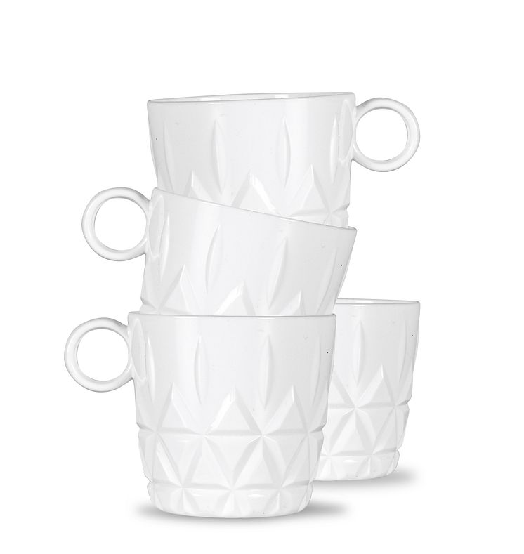 Picnic coffee mug 4-pcs, white - Sagaform SS22 