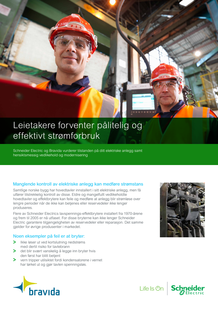 Service på eltavler Bravida/Schneider Electric - Flyveblad (PDF)