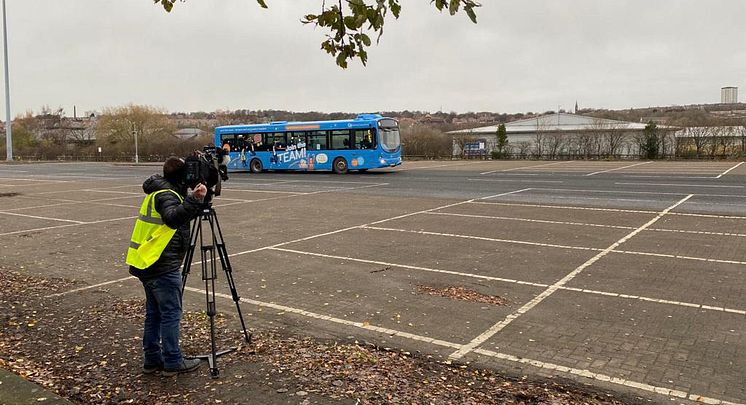 Richard Moss in training bus.JPG