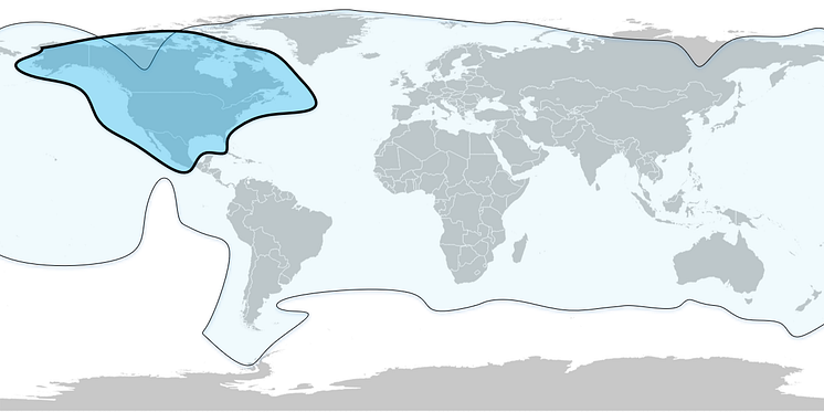 Image - Marlink - New satellite added captured in dark blue while the light blue shows the entire Marlink Maritime VSAT network